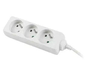 Lanberg PS0 bílá / Prodlužovací přívod / 3 zásuvky / 3 m / 230 V / bez vypínače