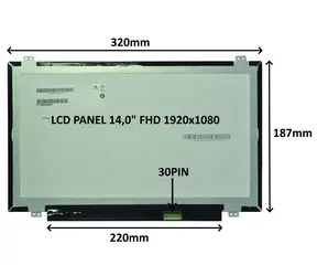 14" SIL LCD panel FHD IPS matný / LCD panel pro notebook / 1920x1080 / 30 pin / úchyty nahoře a dole