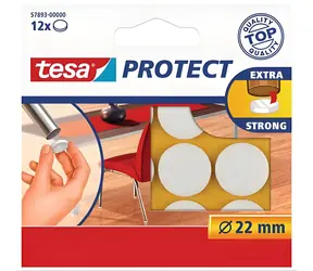 TESA Protect plstěný kluzák kulatý hnědý / O 22 mm / Samolepicí plsť / 12 ks