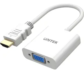 Unitek Y-6333C01 bílá / Adaptér HDMI na VGA / Full HD 60Hz / 0,15 m