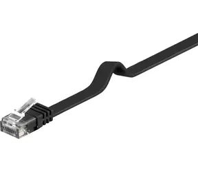 PremiumCord Plochý UTP CAT6 7m černá / Patch kabel / RJ45-RJ45 / 250 MHz