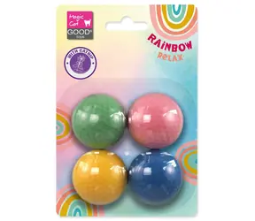 MAGIC CAT Hračka Rainbow Relax míček pěnový mix barev / O 4 cm / 4 ks