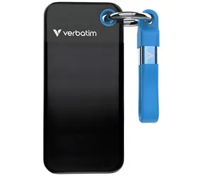 Verbatim Pocket SSD 128 GB černo-modrá / Externí SSD / USB-C 3.2 Gen 2 / R: 1000 MB/s / W: 1000 MB/s