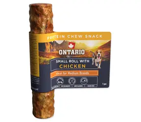 Ontario Protein žvýkací pamlsek malá rolka s kuřecím 12,7 cm / Pamlsek pro psy / 1 ks