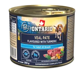 ONTARIO Konzerva Adult telecí paté s kurkumou 200 g / Konzervy pro psy / Superprémiové / Nová receptura