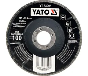 YATO Lamelový brusný kotouč korundový vypouklý / Brusný kotouč / 125 x 22,2 mm / Zrnitost P36
