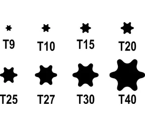 Compass Sada TORX klíčů T9-T40 / Sada klíčů / 8 ks