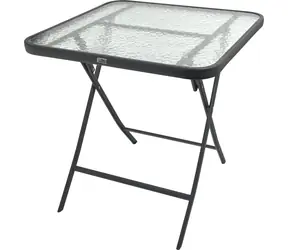 Cattara SQUARE / Stůl kempingový skládací / 70 x 70 x 71 cm / tvrzené sklo / nosnost 30 kg