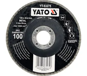 YATO Lamelový kotouč na kov / Brusný kotouč / P100 / 125 x 22,4 mm