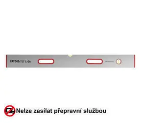 Yato Zednická lať hliníková 2,0 m / Zednická lať / 2x libela / Hliníkový profil 100x18 mm / 2 madla