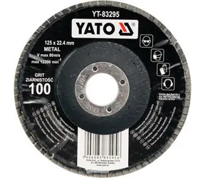 YATO Korundový lamelový kotouč vypouklý / Brusný kotouč / P100 / 125 x 22,2 mm