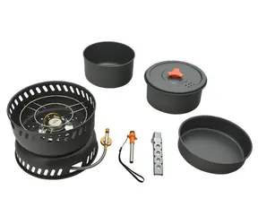 Cattara TREK sada nádobí s vařičem / Sada nádobí / 9 dílů / propan-butan / 4000 W / 1,15 kg