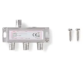 Nedis Satelitní rozbočovač stříbrná / 5 - 2400 MHz / 10,5 dB / 1x vstup / 3x výstup / 75 Ohm