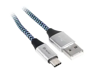 USB-C kabel černo-modrý
