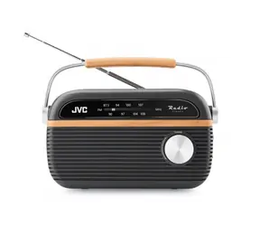 JVC RA-E215G šedá / Přenosné rádio / FM / 2W / bateriové i síťové napájení