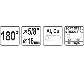 Yato Ohybačka na trubky Al/Cu 180° 5/8" 16 mm / Ohybačka trubek