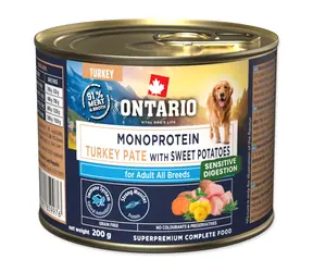 ONTARIO Konzerva Adult monoprotein krůtí paté s batáty 200 g / Konzervy pro psy / Superprémiové / Grain free