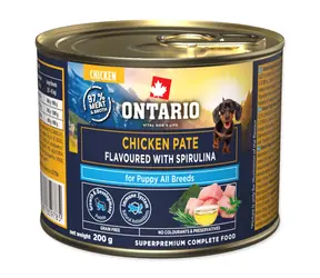 Ontario Puppy / Konzerva pro štěňata / Kuřecí paté se spirulinou / 200 g