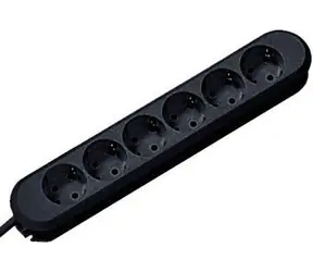 Bachmann Smart černá / Prodlužovací kabel / 6x zásuvka / 5 m
