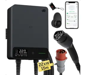 Moft Wallbox 22kW s 15m kabelem a aplikací / Nabíjecí stanice / CEE 32A / Typ 2 / RFID / Tuya Smart / IP54