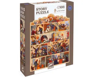 DJECO Puzzle s příběhem Král Artuš / 100 dílků / 38 x 50 cm