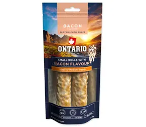 Ontario Protein slanina / Žvýkací pamlsek pro psy / malá rolka / 12,7 cm / 2 ks