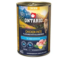 Ontario Adult kuřecí paté s borůvkami 400 g / Konzerva pro psy / Superprémiová / Grain free
