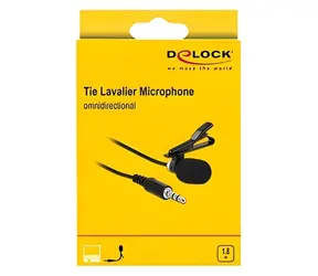 DeLock 66279 / Klopový mikrofon / klipový / kondenzátorový / 3,5 mm Jack / 50 Hz–16 kHz