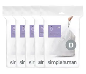 Simplehuman Sáčky do odpadkového koše 20 l typ D / Sáčky do koše / Zatahovací / 100 ks