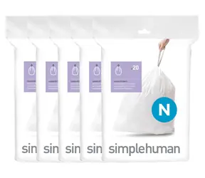 Simplehuman sáčky do odpadkového koše 45-50 l typ N / Sáčky na odpad / zatahovací / 100 ks / 35 µm