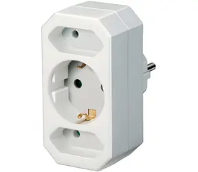 Brennenstuhl Zásuvkový adaptér 2+1 bílá / Zásuvkový adaptér / 2x Euro + 1x s ochranným kontaktem