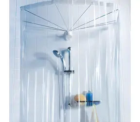 Spirella OMBRELLA / Sprchový držák se závěsem / PVC / 93 x 69 x 170 cm