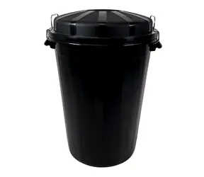 DENOX Odpadkový koš INDUSTRIAL 95 l černá / Bezpečnostní uzavírání / PE-HD / 2,5 mm stěna / -40 až +75 °C