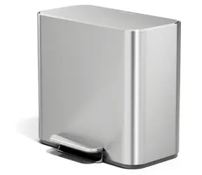 SIMPLEHUMAN Pedálový odpadkový koš DUAL MINI / Tříděný odpad / 15 l / nerezová ocel