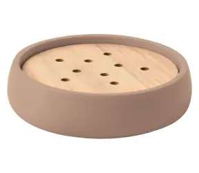 Spirella SVEN mýdlenka matná cappuccino / Polyresin / Dřevo