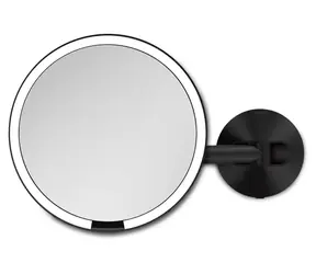 Simplehuman Sensor černá / Kosmetické zrcátko na zeď / LED osvětlení / 5x zvětšení / síťové