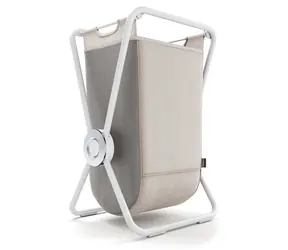 Simplehuman X-FRAME bílá ocel, béžový polyester / Koš na prádlo / skládací / jednoduchý