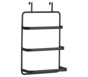 MSV Závěsný držák na ručníky černý / Držák na ručníky / nerezová ocel / 42 cm