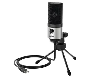 FIFINE K669BS stříbrná / stolní mikrofon / kondenzátorový / trojnožka / USB