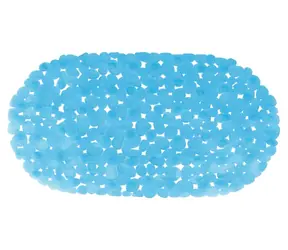 MSV GALETS protiskluzová podložka do vany čirá modrá / PVC / 99 x 39 cm