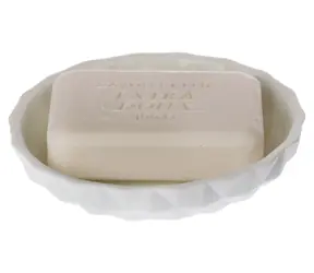 Spirella ALISON mýdlenka bílá / porcelán / průměr 11 x 2,6 cm