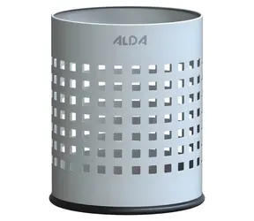 ALDA Officer bílá / Odpadkový koš / 7 l / děrovaný / lakovaná ocel