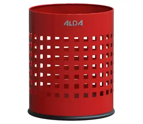 ALDA Officer červená / Odpadkový koš / 7 l / děrovaný / lakovaná ocel