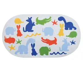 MSV ZOO dětská protiskluzová podložka barevná / PVC a polyester / 69 x 39 cm