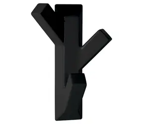 Spirella TREE trojitý háček na ručníky černý / ABS / samolepící / 74 x 109 mm