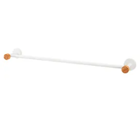MSV IANA nástěnný držák na ručníky bílý / ocel / bambus / 65,2 cm