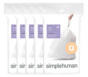 Simplehuman Sáčky do odpadkového koše 50-65 l typ Q / Sáčky na odpad / zatahovací / 100 ks / 35 µm