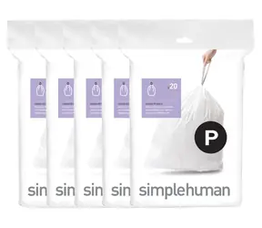 Simplehuman sáčky do odpadkového koše 50-60 l typ P / Sáčky na odpad / zatahovací / 100 ks / 35 µm