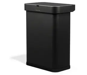 Simplehuman SENSOR černá ocel / Odpadkový koš / Bezdotykový / Hlasové a pohybové ovládání / 58 l