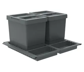 Elletipi METROPOLIS PTC28 / Vestavný odpadkový koš / do zásuvky / 15+15 l / víko Flip-up